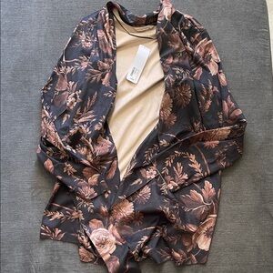 Soft Surroundings shape drape faux suede floral jacket